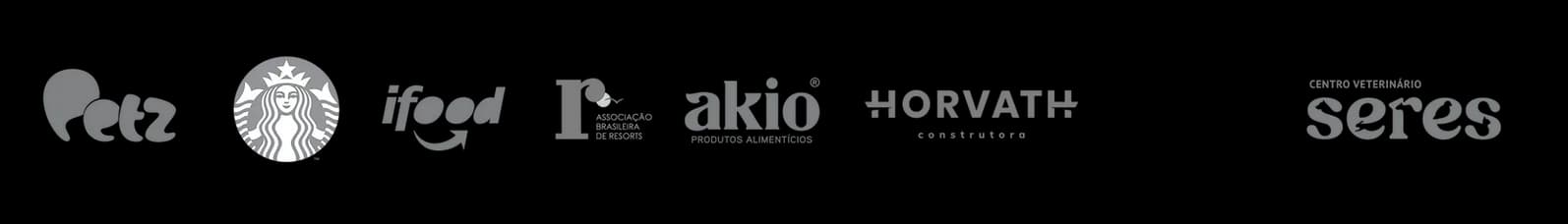 Alguns clientes: Petz, Starbucks, iFood, Hellmann's, Akio, Horvath, Daiso by Hirota, Seres